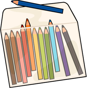 A case containing a variety of coloured pencils representing 2SLGBTQIA+ identities, symbolizing Josiane Mapplebeck's work as a counselling therapist specializing in the queer community.